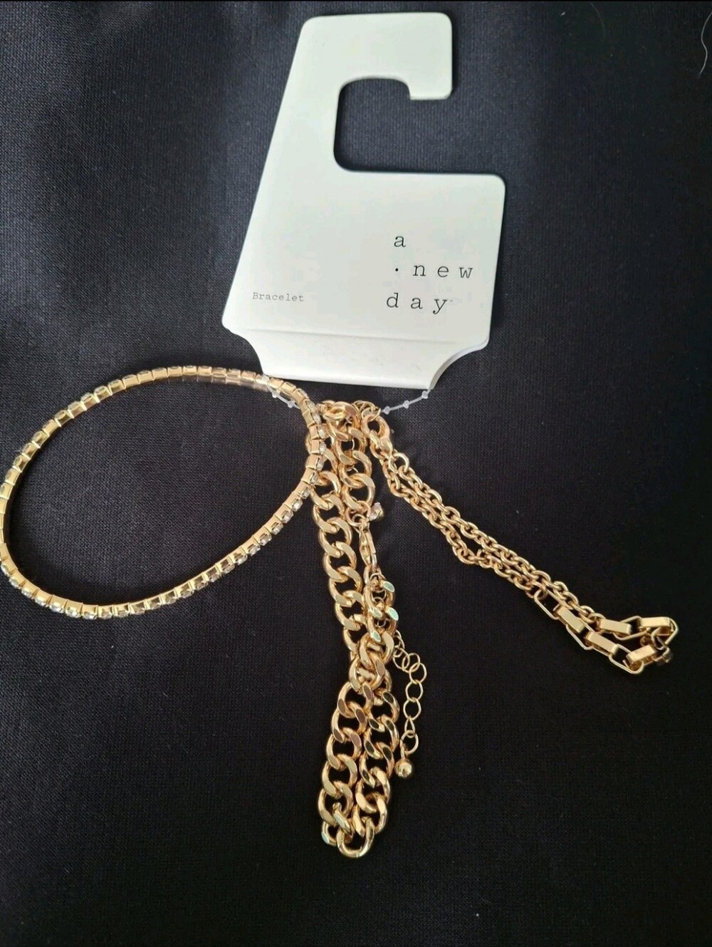 A New Day Gold Three Multi-Chain Bracelet Set